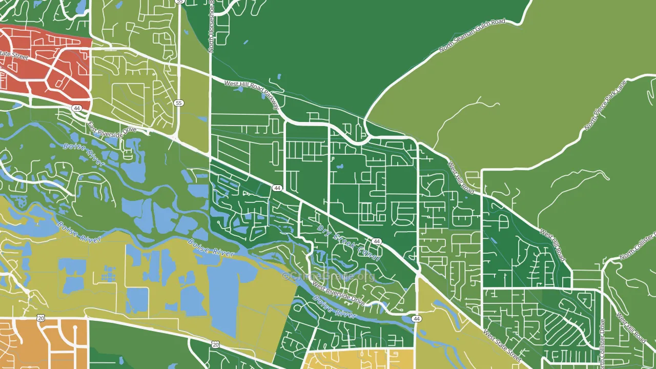 Northwest, Garden City, ID Map of Drug-Related Crime Rates