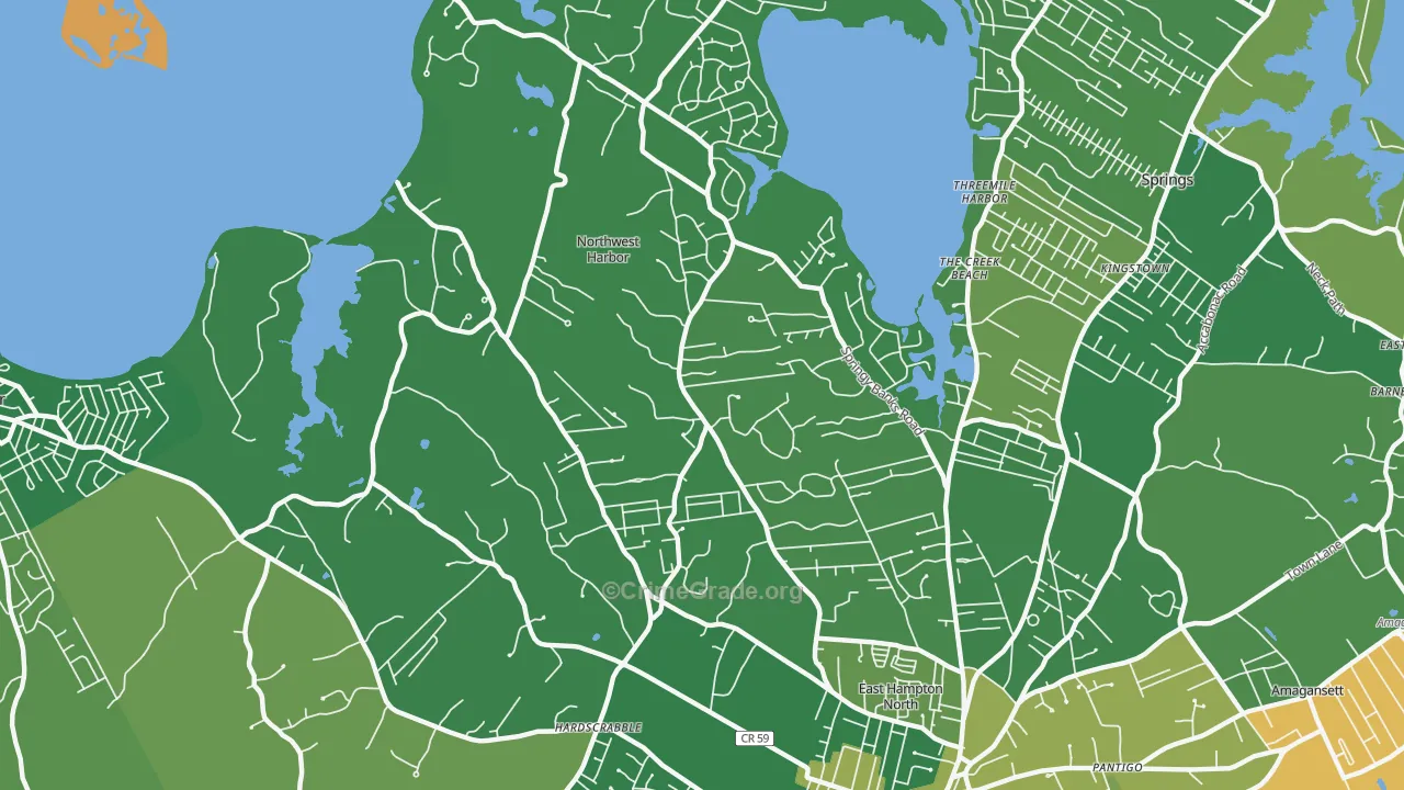 Northwest Harbor, NY Map of Drug-Related Crime Rates
