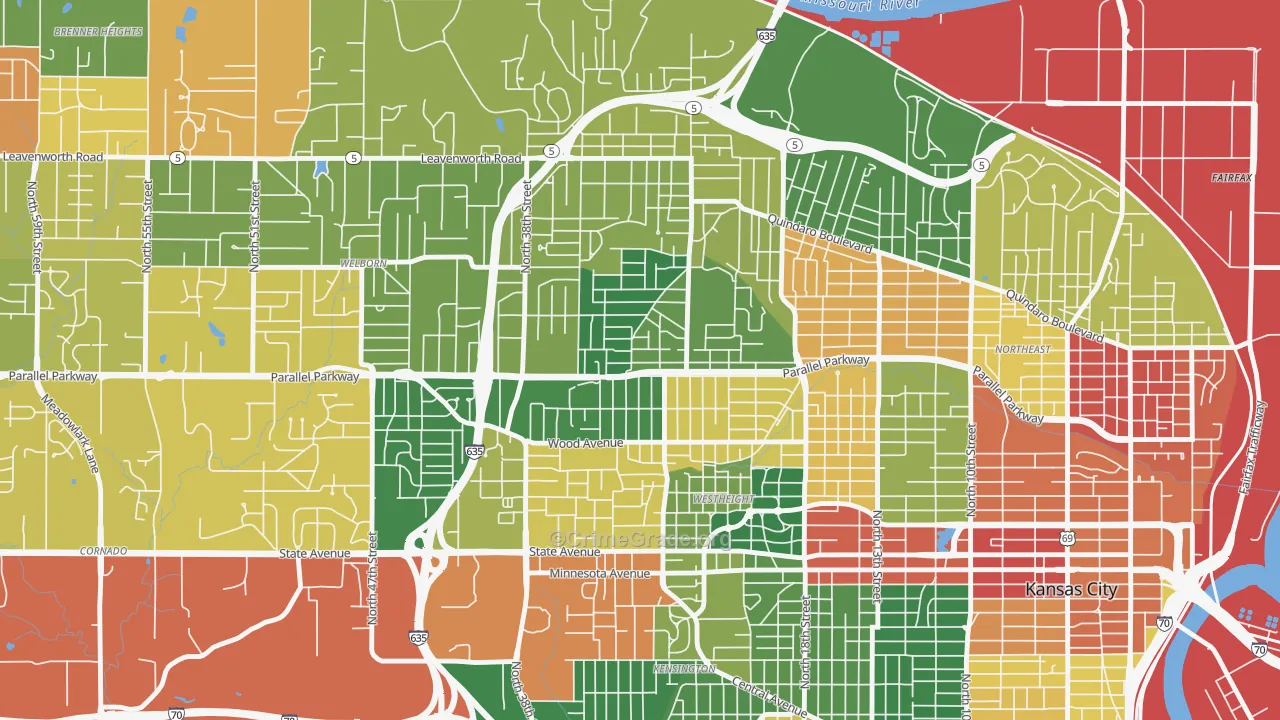 Northwest, Kansas City, KS Map of Drug-Related Crime Rates