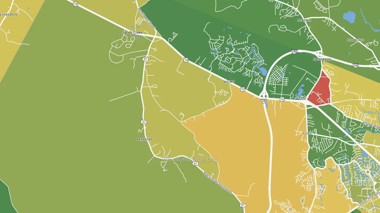 Northwest, NC Map of Drug-Related Crime Rates