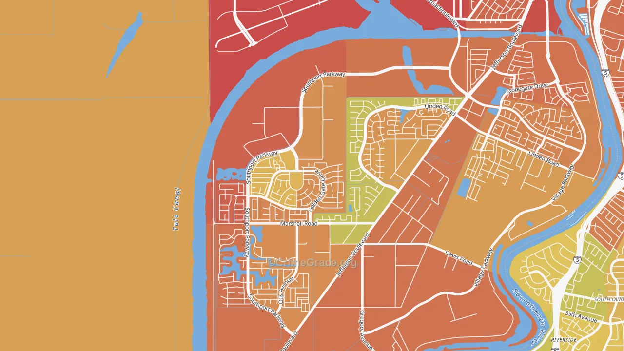 Northwest Village, West Sacramento, CA Map of Drug-Related Crime Rates