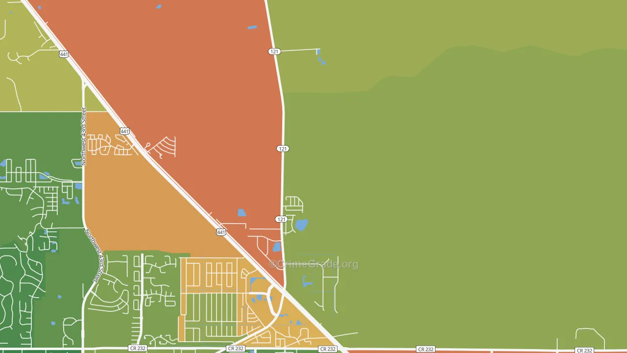Northwood, FL Map of Drug-Related Crime Rates