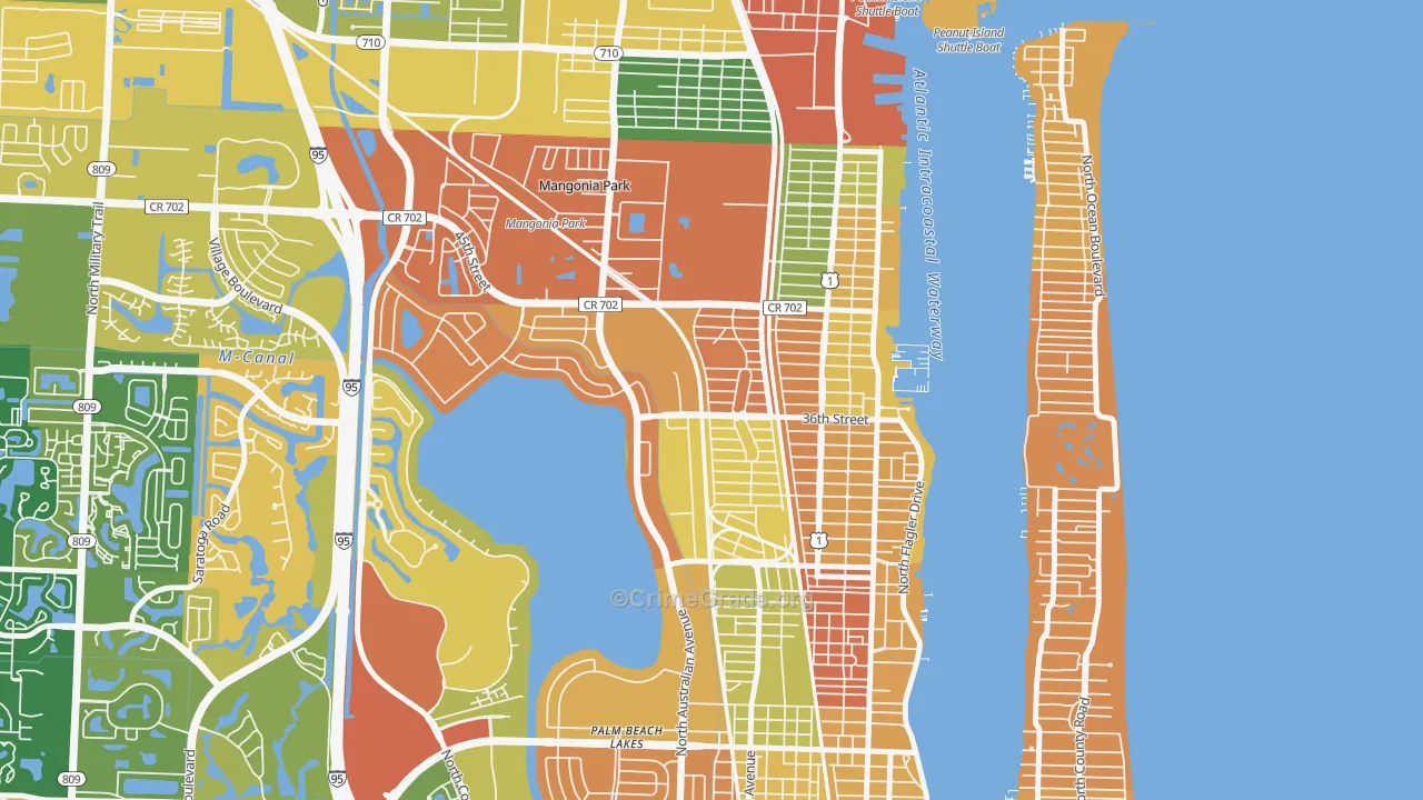 Northwood Hills, West Palm Beach, FL Map of Drug-Related Crime Rates