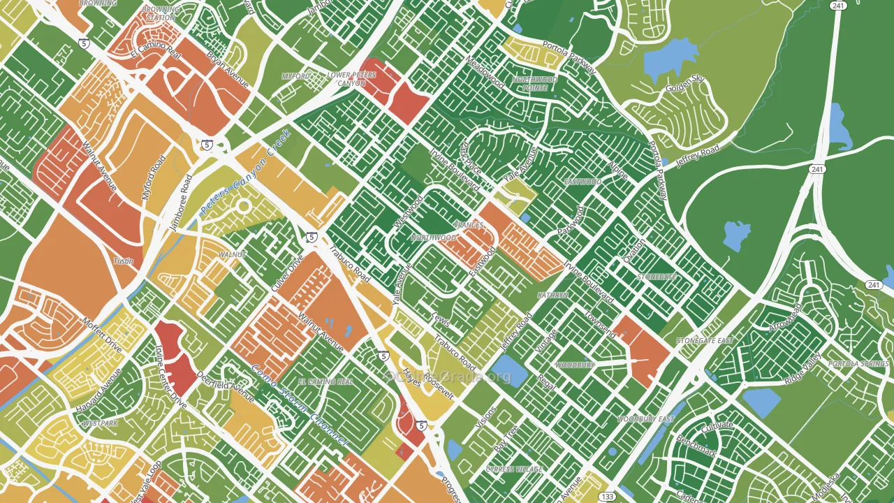 Northwood, Irvine, CA Map of Drug-Related Crime Rates