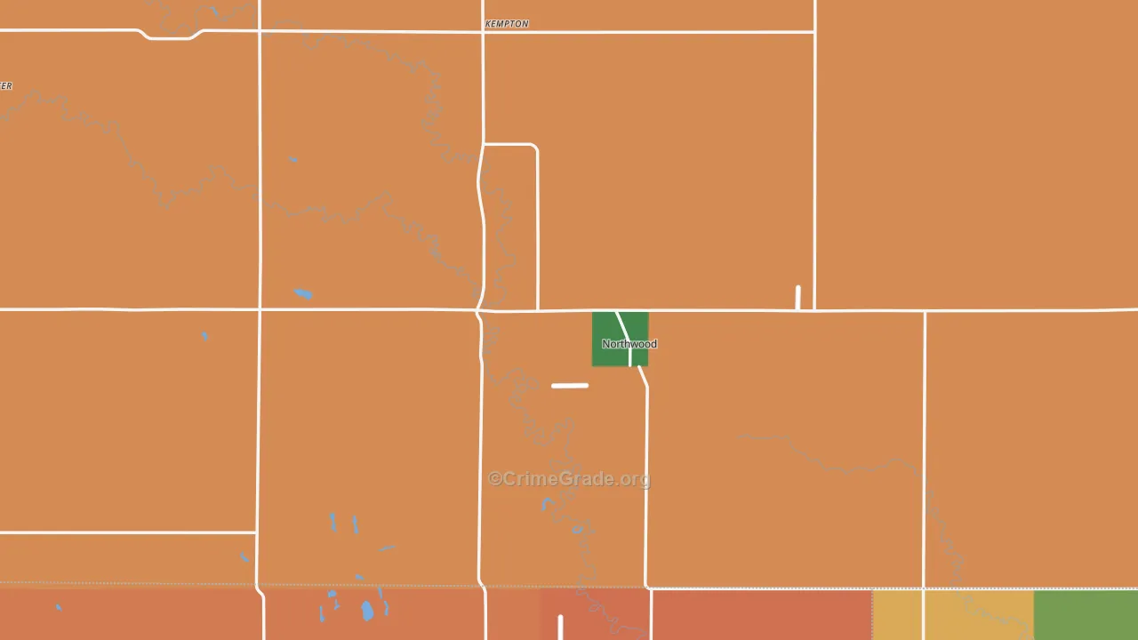 Northwood, ND Map of Drug-Related Crime Rates