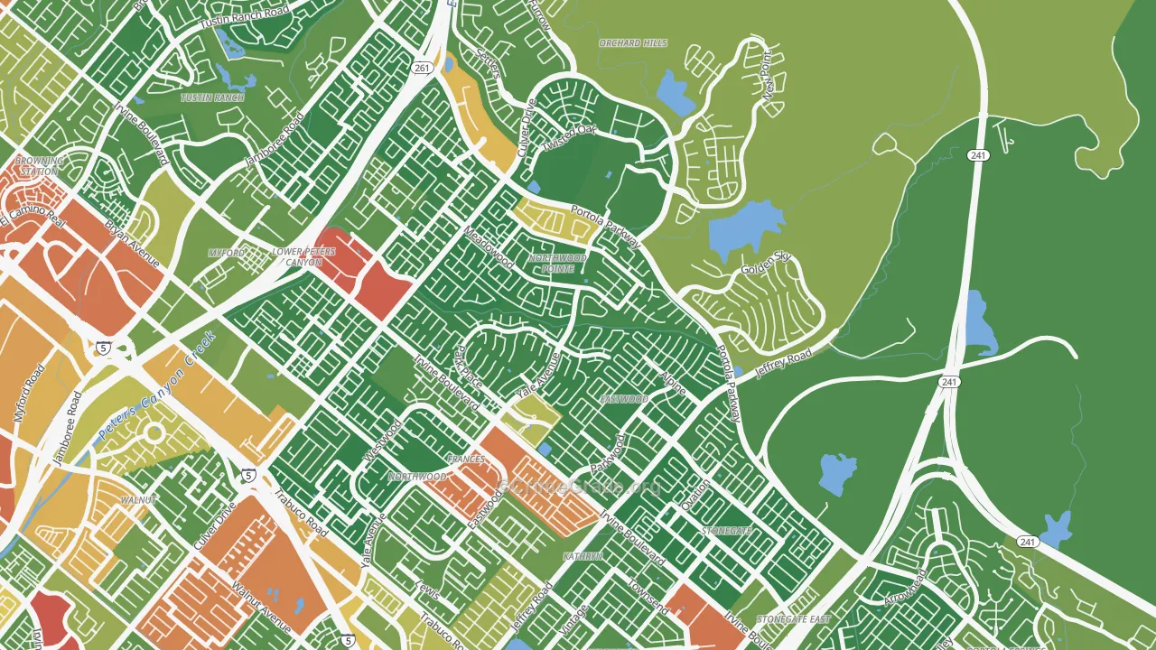 Northwood Point, Irvine, CA Map of Drug-Related Crime Rates