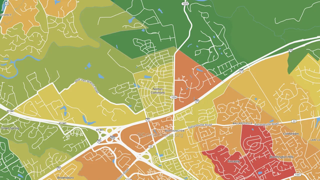 Norton Commons, Prospect, KY Map of Drug-Related Crime Rates
