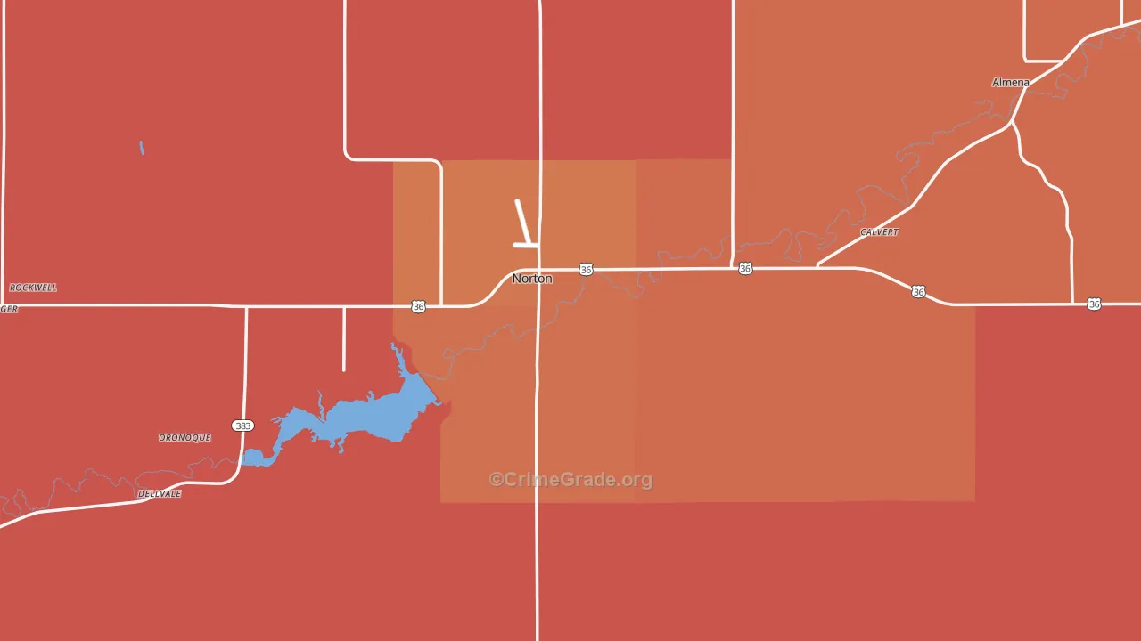 Norton County, KS Map of Drug-Related Crime Rates