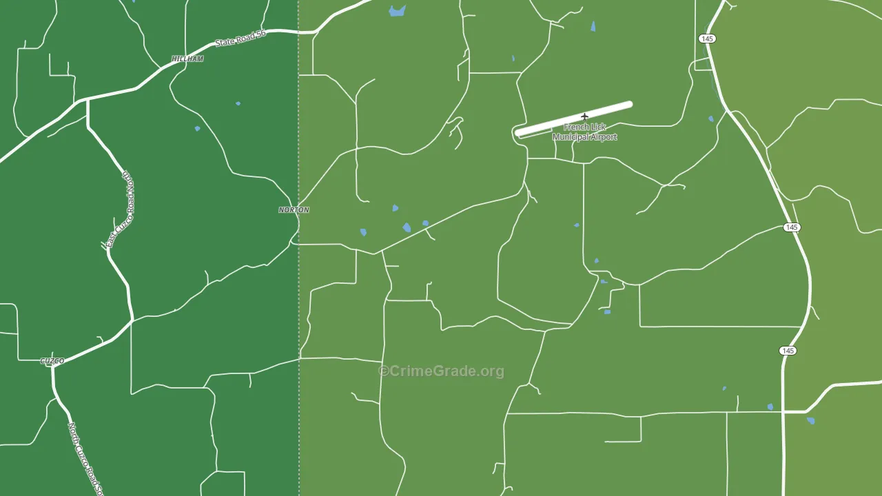 Norton, IN Map of Drug-Related Crime Rates