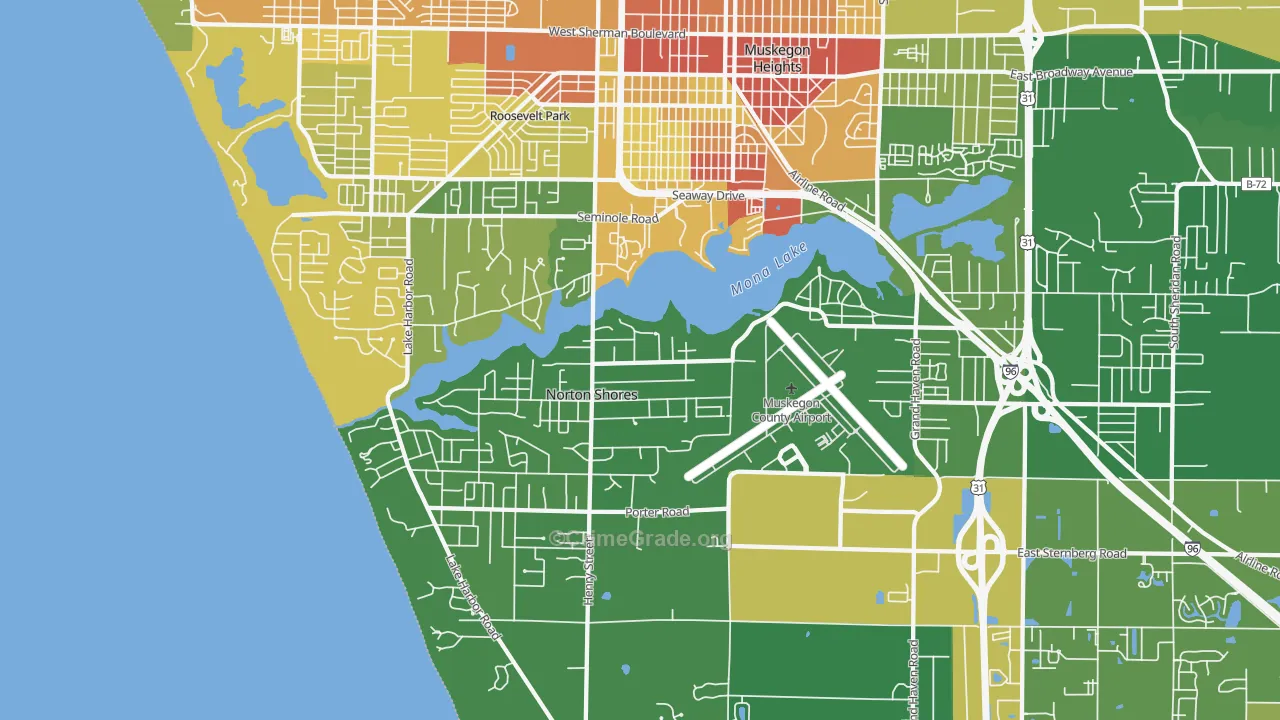 Norton Shores, MI Map of Drug-Related Crime Rates