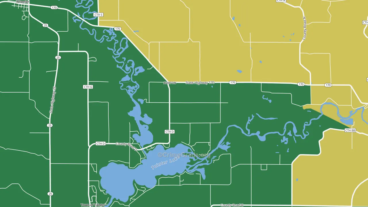 Norton, WI Map of Drug-Related Crime Rates
