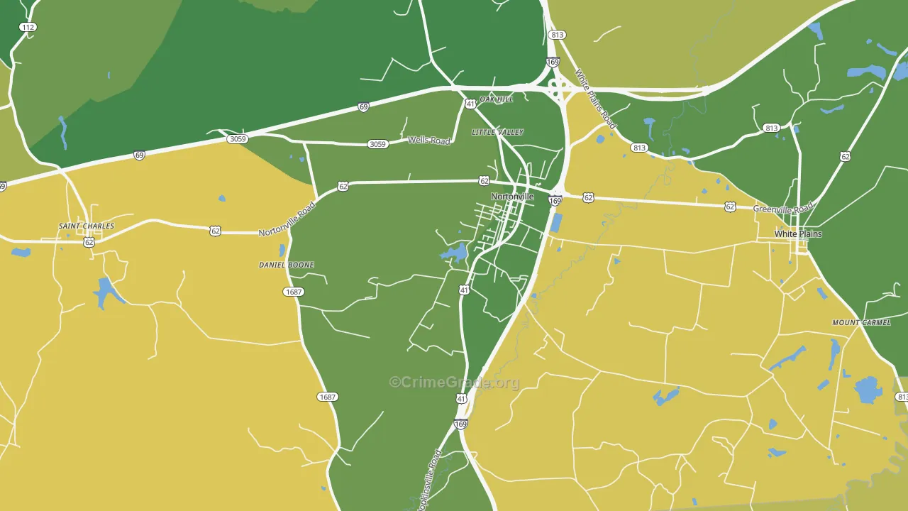 Nortonville, KY Map of Drug-Related Crime Rates