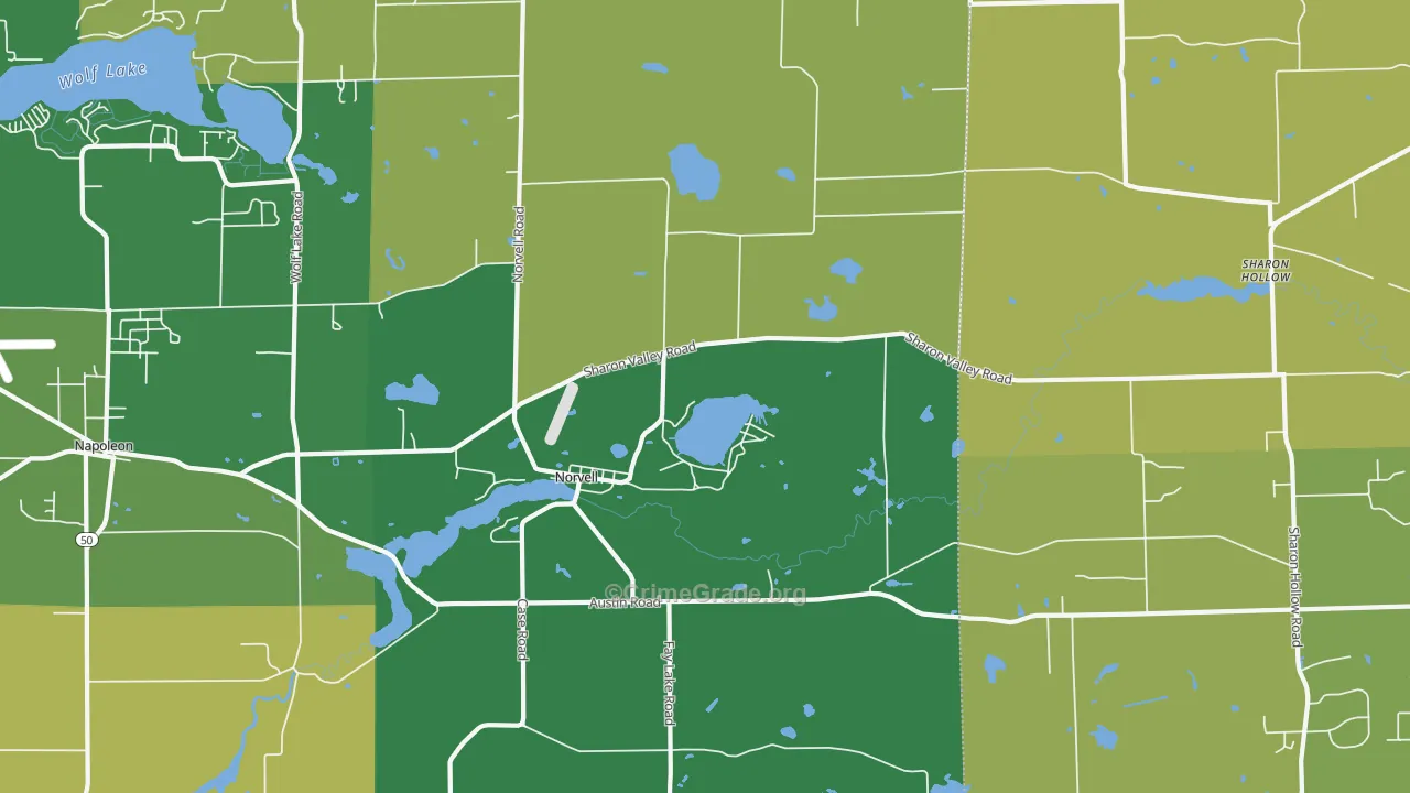 Norvell, MI Map of Drug-Related Crime Rates