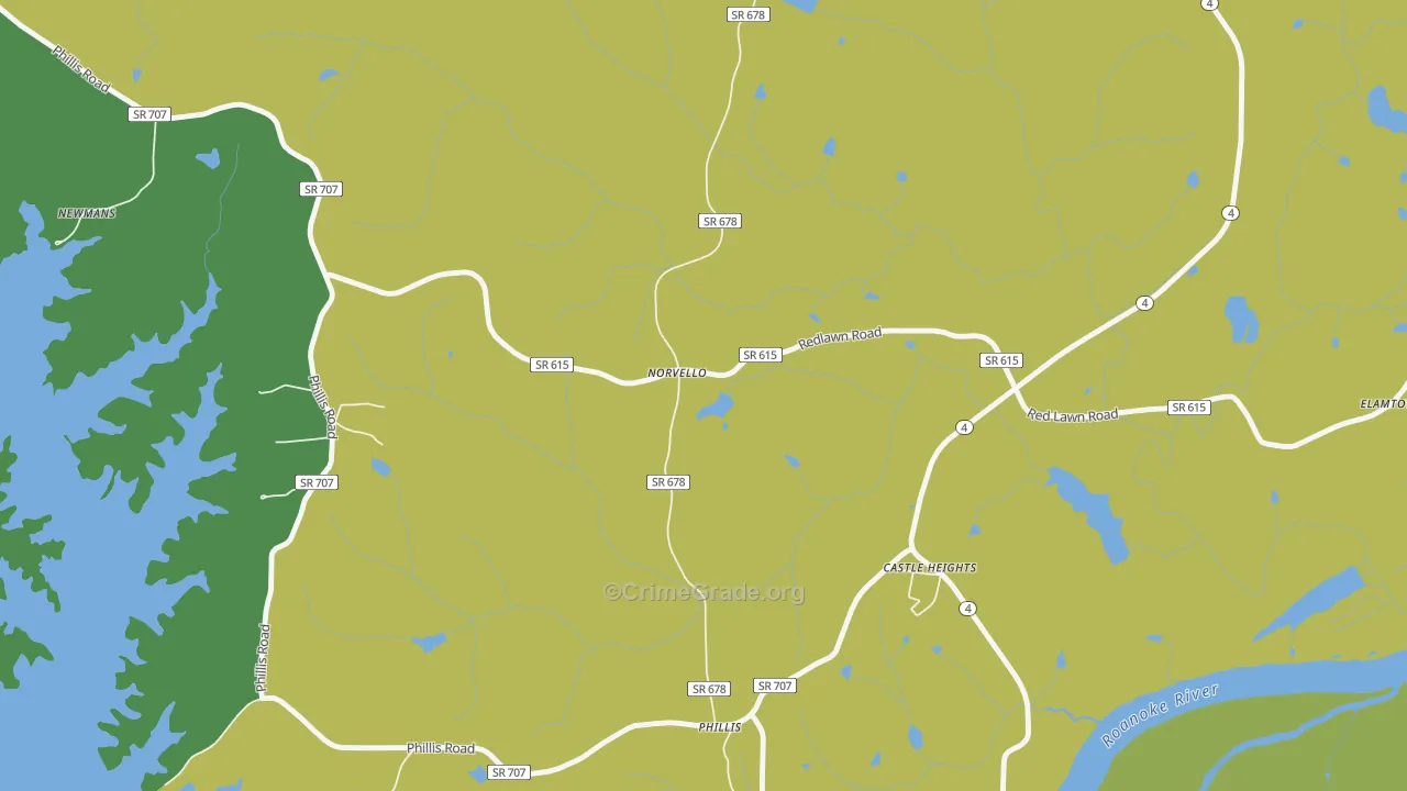 Norvello, VA Map of Drug-Related Crime Rates