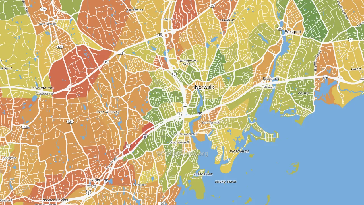 Norwalk, CT Map of Drug-Related Crime Rates