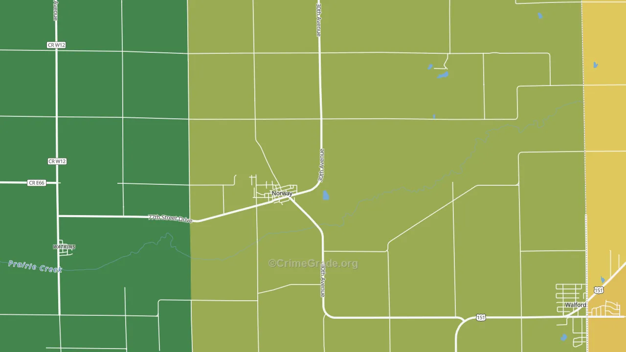 Norway, IA Map of Drug-Related Crime Rates