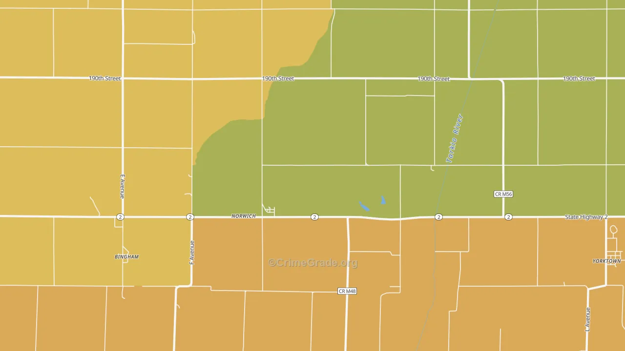 Norwich, IA Map of Drug-Related Crime Rates