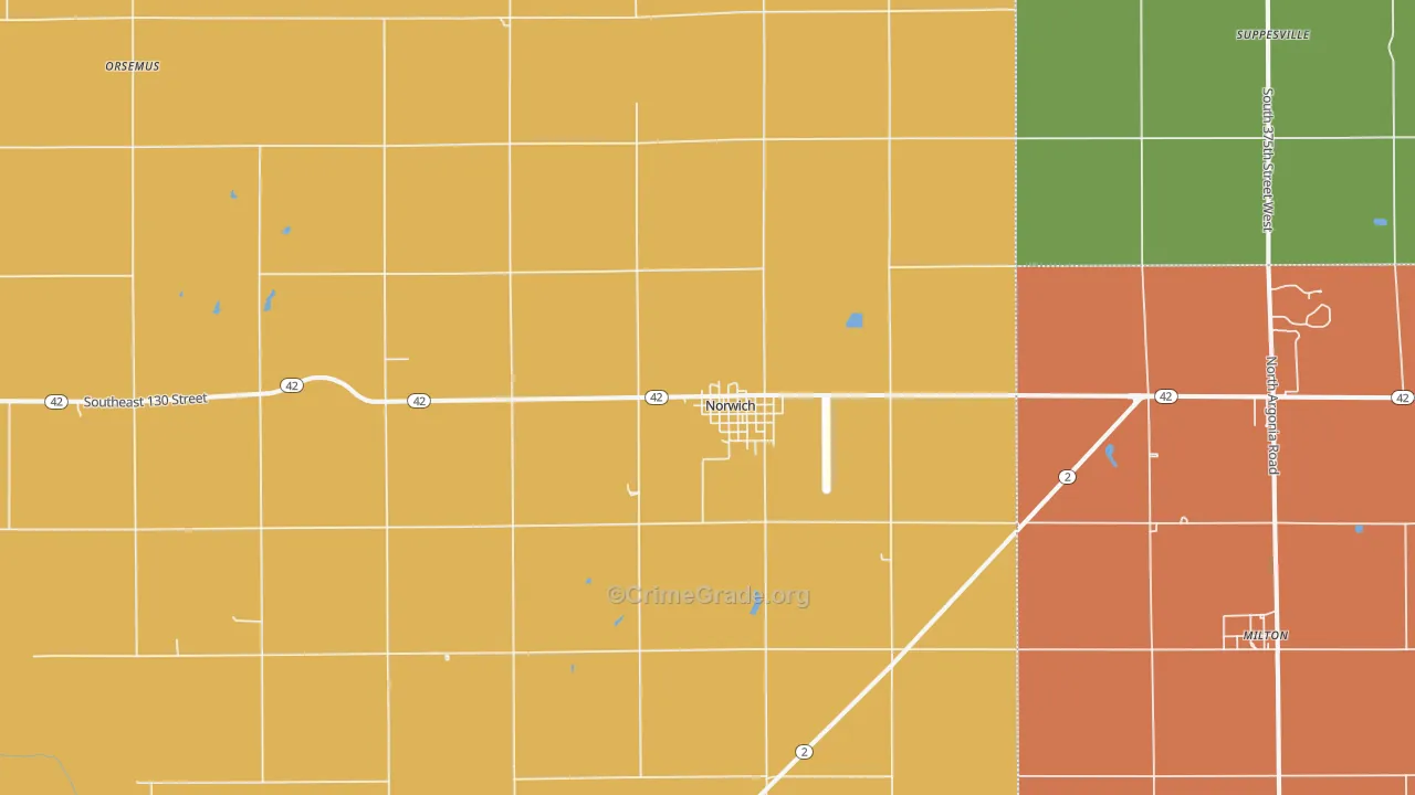 Norwich, KS Map of Drug-Related Crime Rates