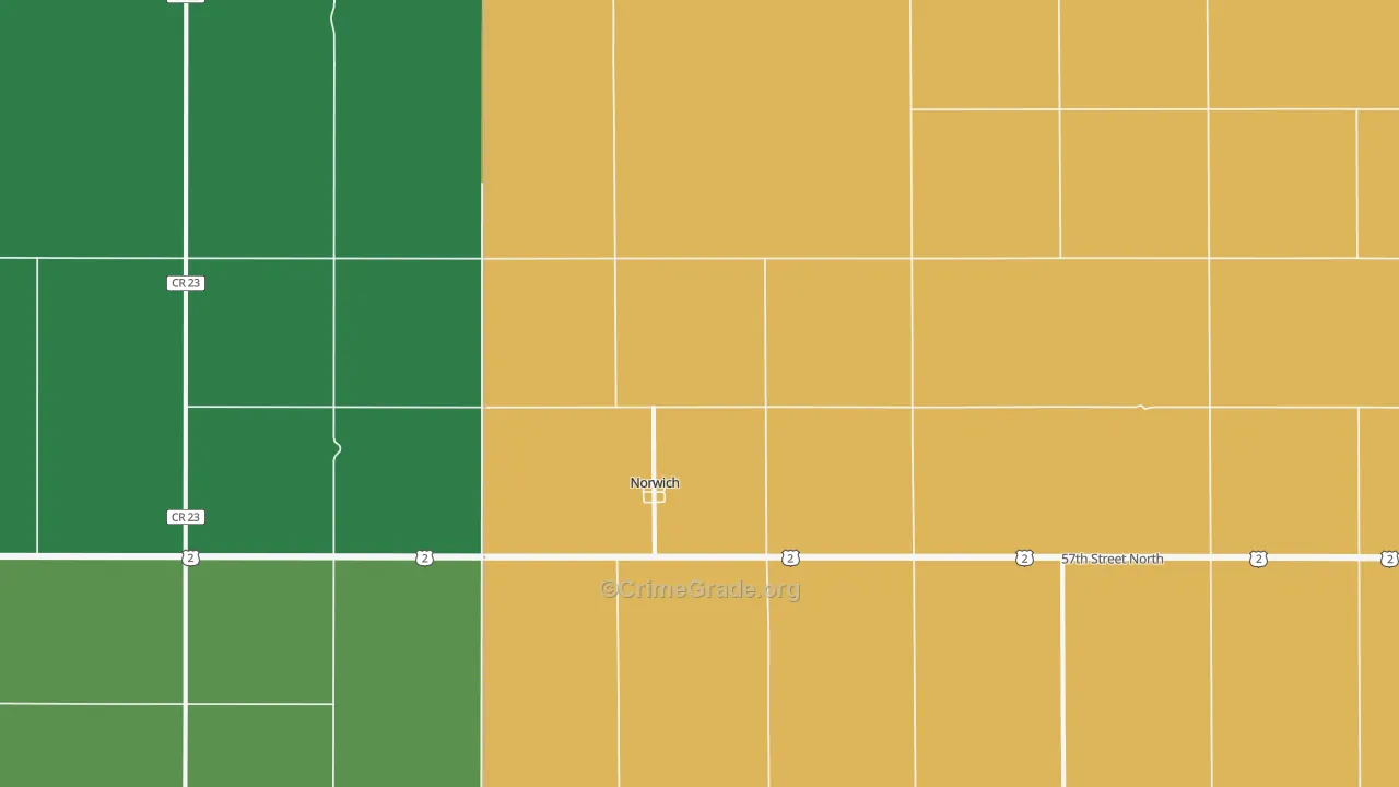 Norwich, ND Map of Drug-Related Crime Rates