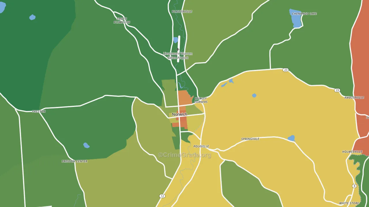 Norwich, NY Map of Drug-Related Crime Rates