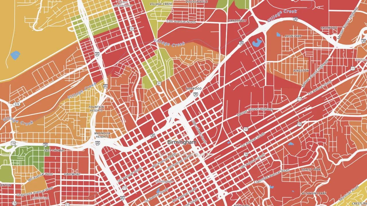 Norwood, Birmingham, AL Map of Drug-Related Crime Rates
