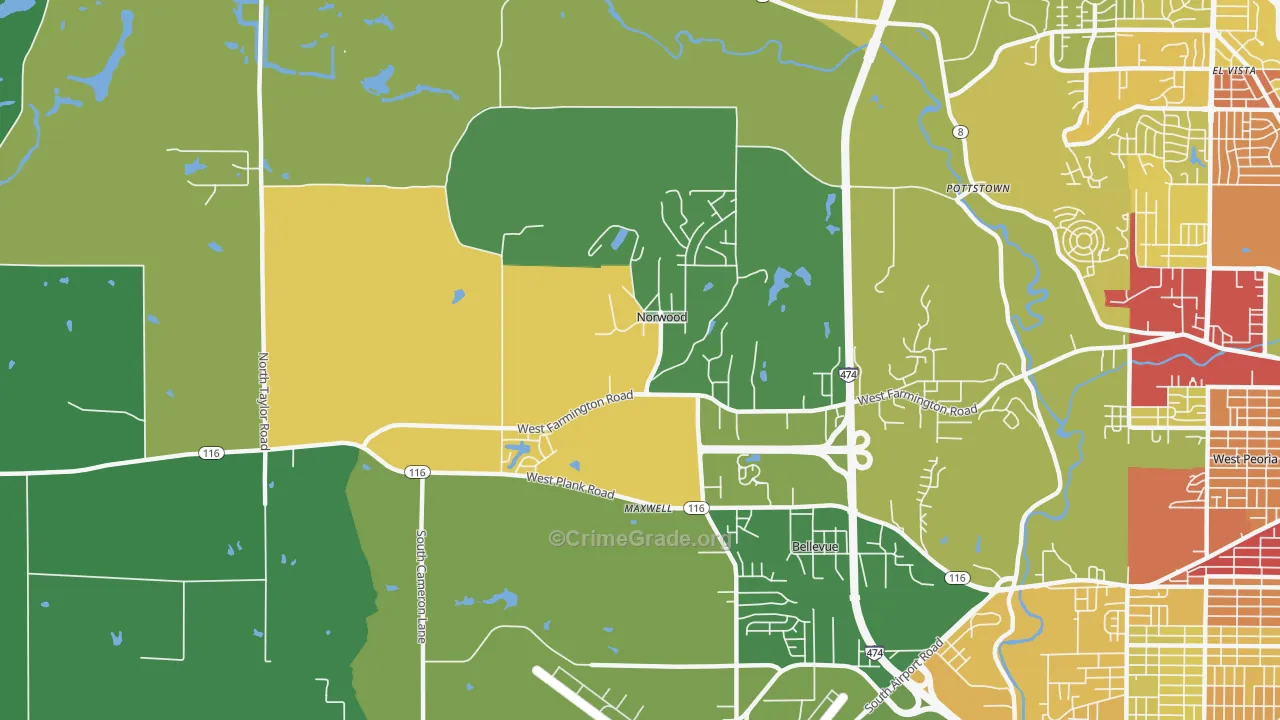 Norwood, IL Map of Drug-Related Crime Rates