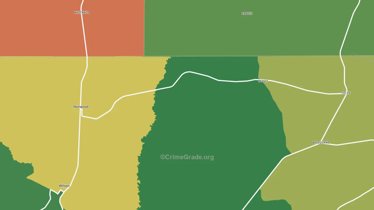 Norwood, LA Map of Drug-Related Crime Rates