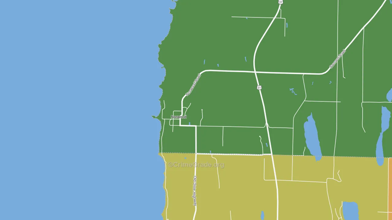 Norwood, MI Map of Drug-Related Crime Rates