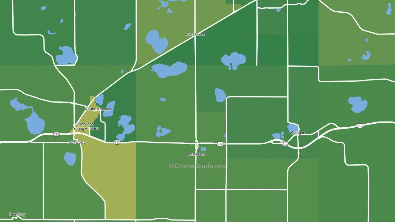 Norwood, MN Map of Drug-Related Crime Rates
