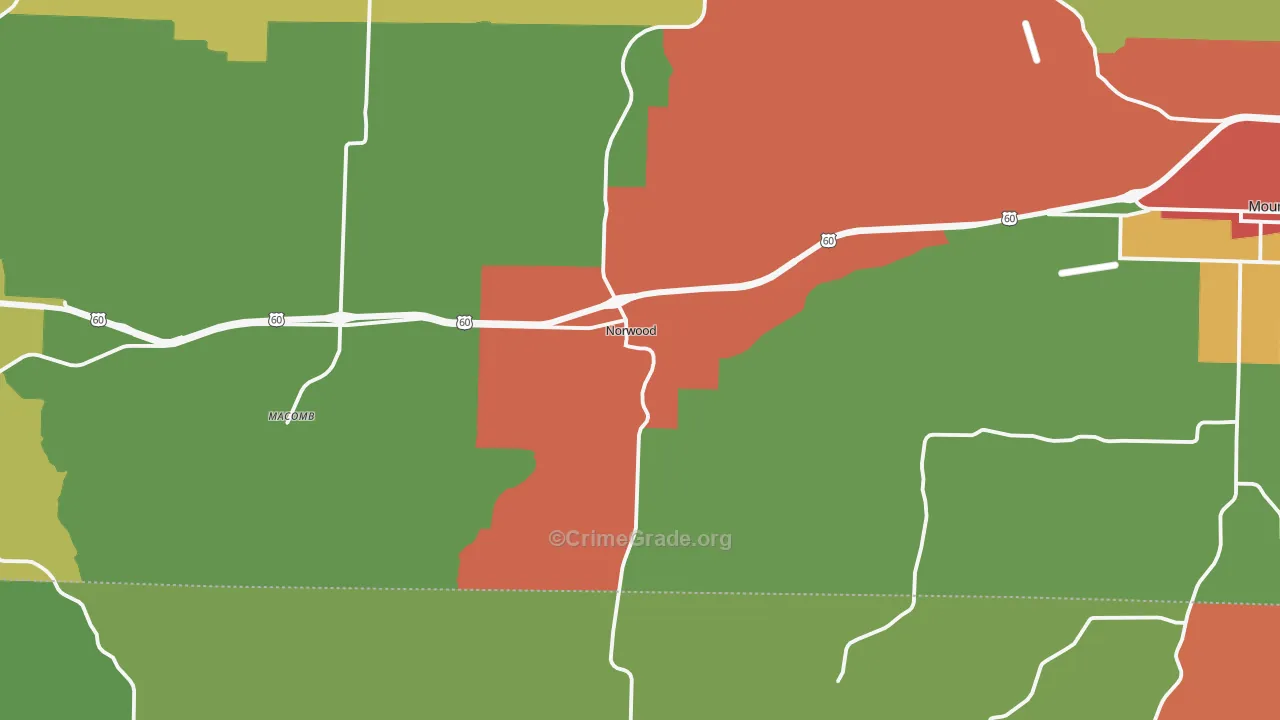 Norwood, MO Map of Drug-Related Crime Rates