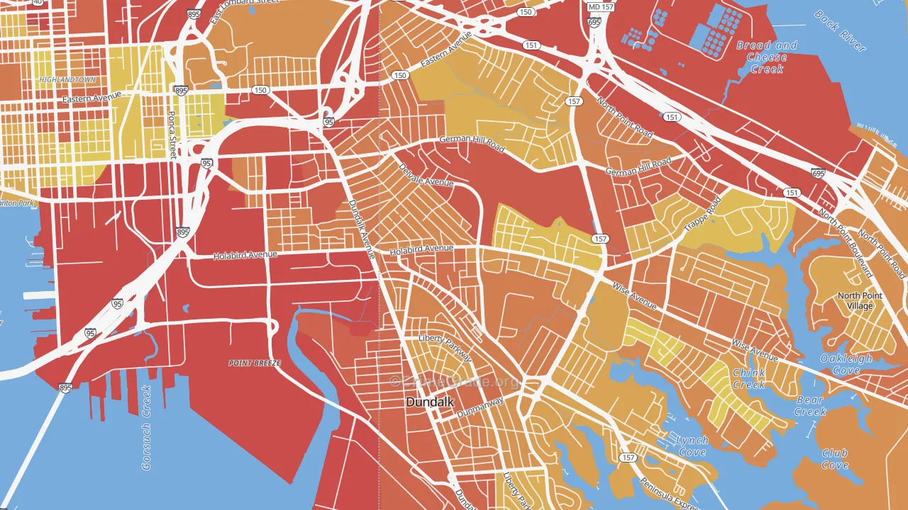 Norwood Park, Dundalk, MD Map of Drug-Related Crime Rates