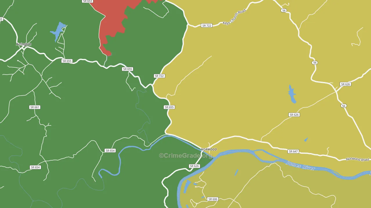 Norwood, VA Map of Drug-Related Crime Rates