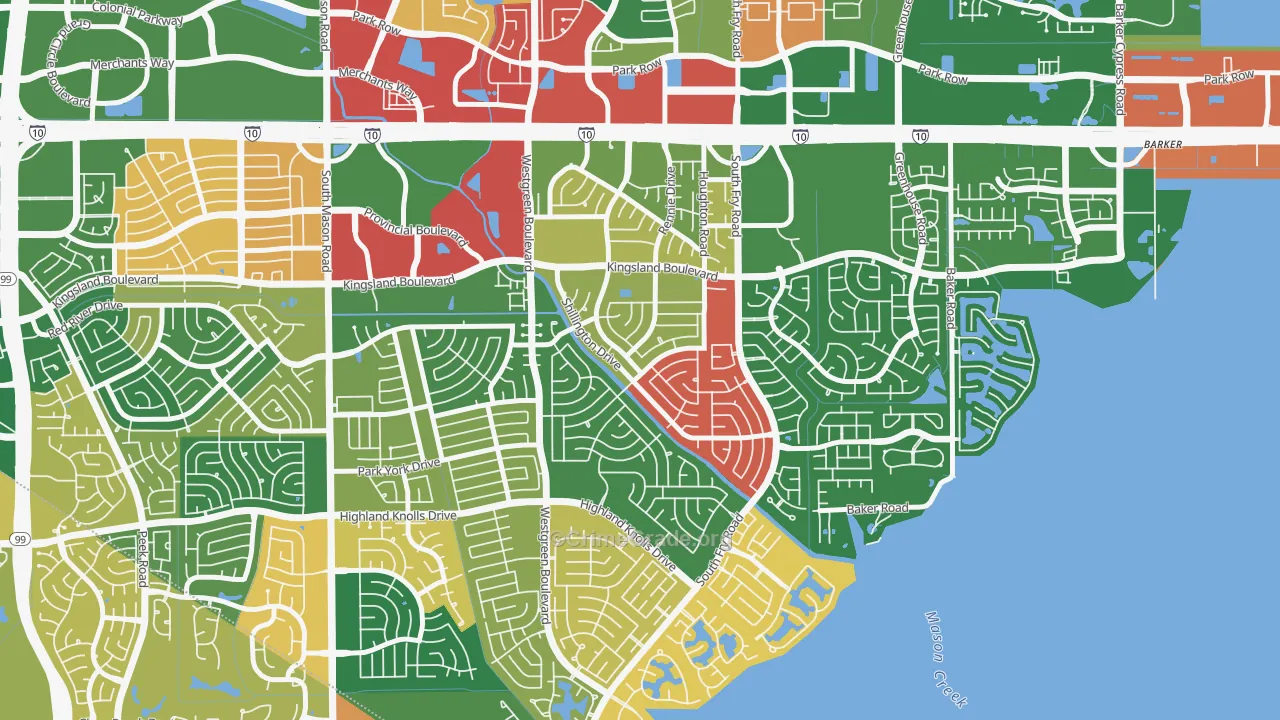 Nottingham, Katy, TX Map of Drug-Related Crime Rates