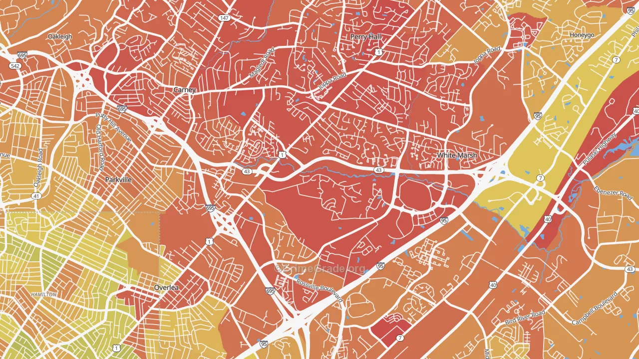 Nottingham, MD Map of Drug-Related Crime Rates