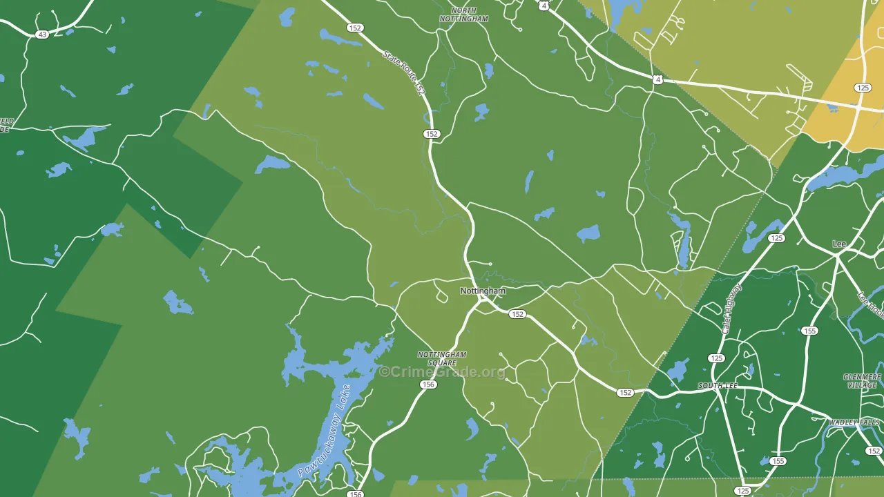 Nottingham, NH Map of Drug-Related Crime Rates