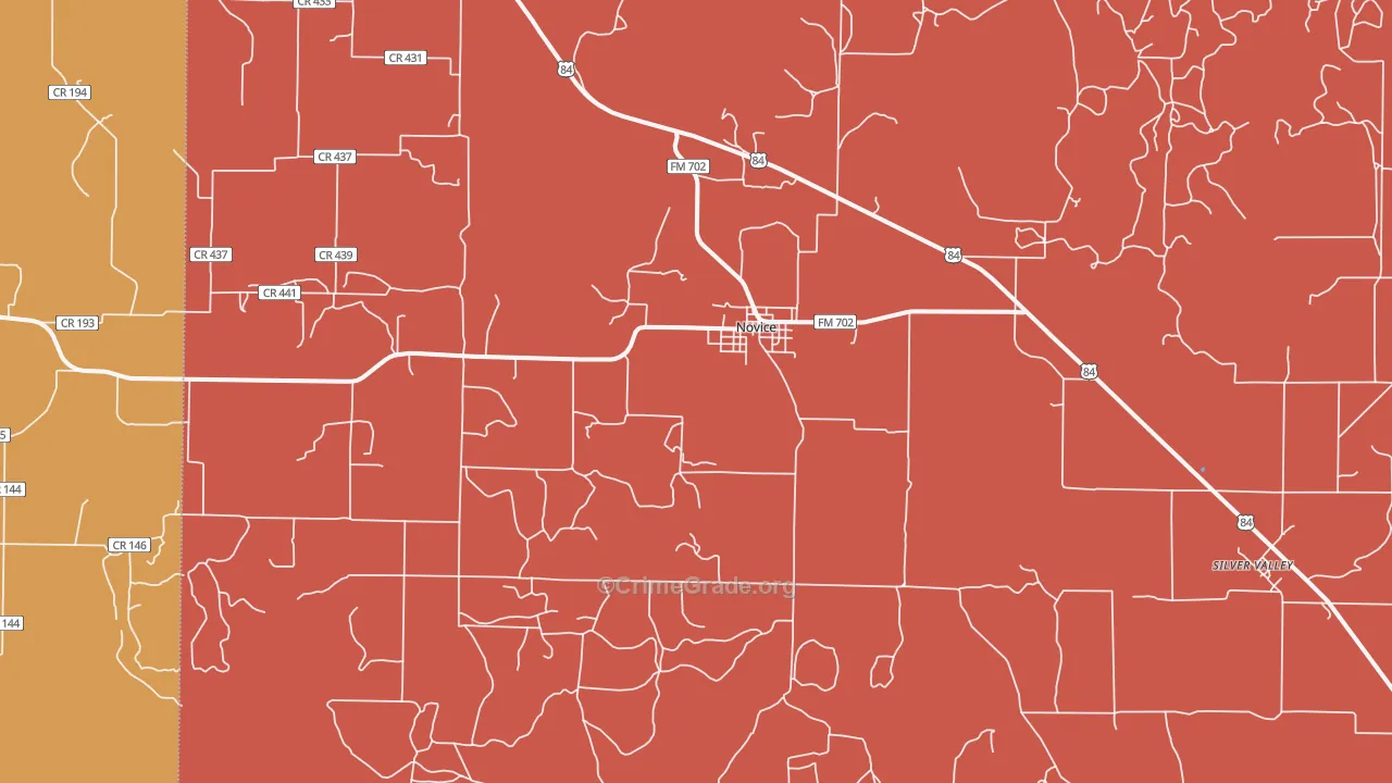Novice, TX Map of Drug-Related Crime Rates