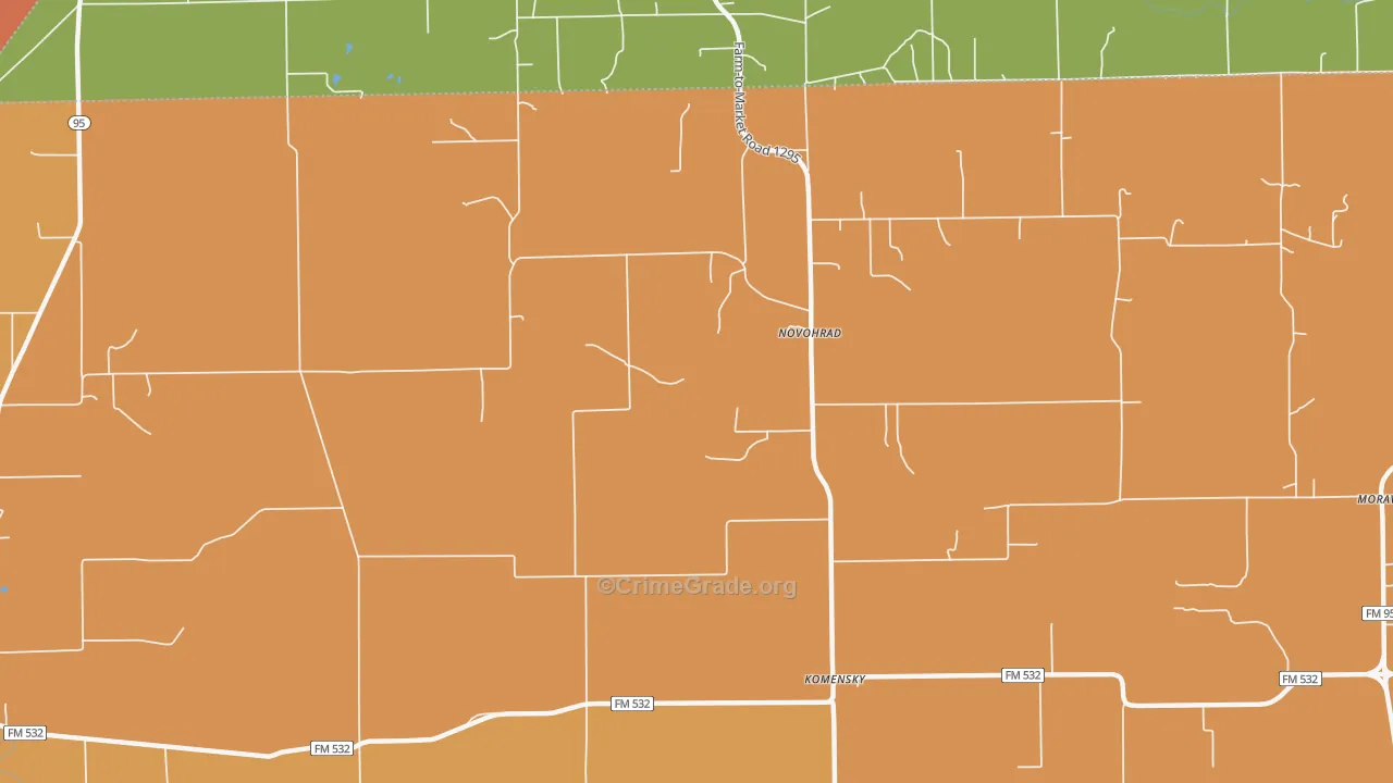 Novohrad, TX Map of Drug-Related Crime Rates