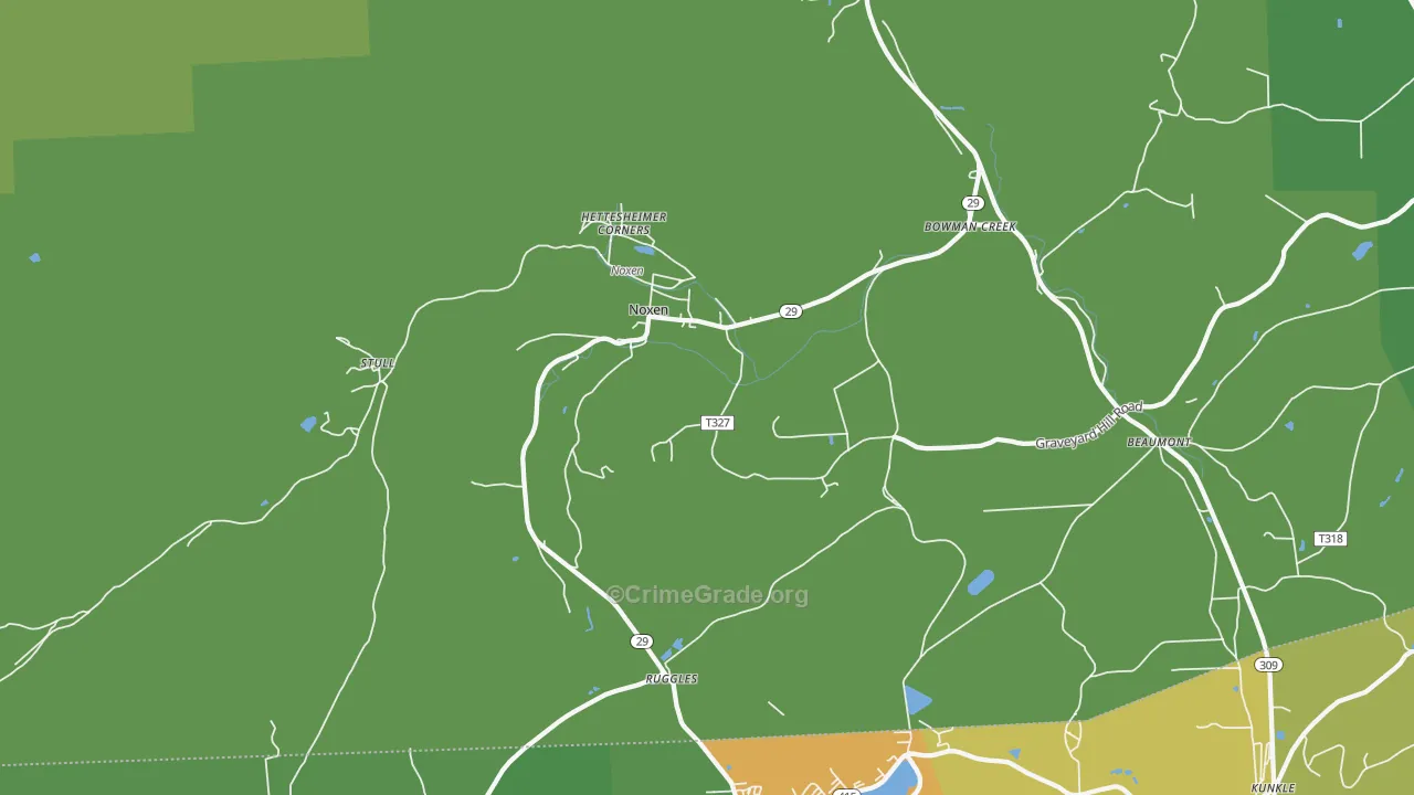 Noxen, PA Map of Drug-Related Crime Rates
