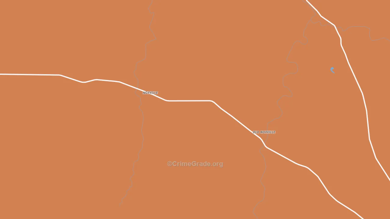 Noxville, TX Map of Drug-Related Crime Rates