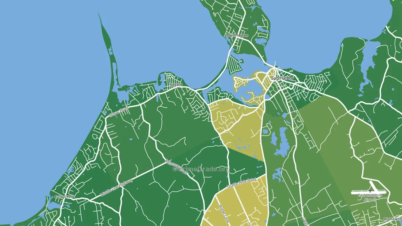 Noyack, NY Map of Drug-Related Crime Rates