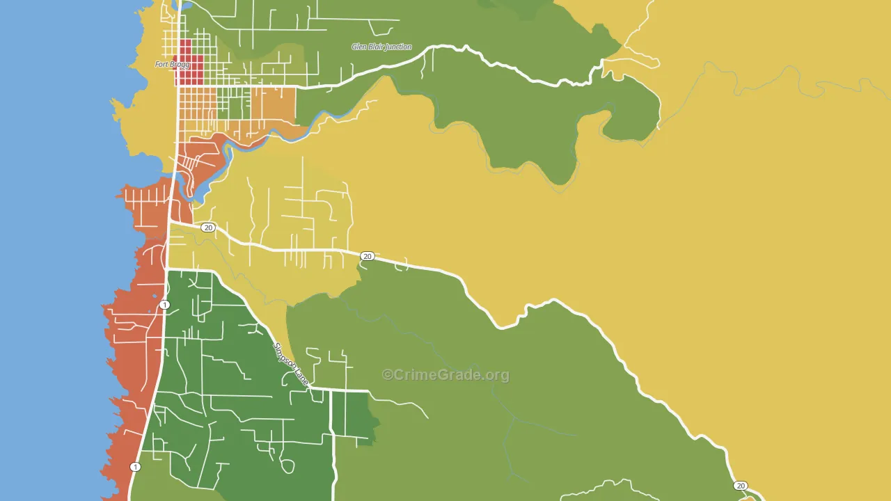 Noyo, CA Map of Drug-Related Crime Rates