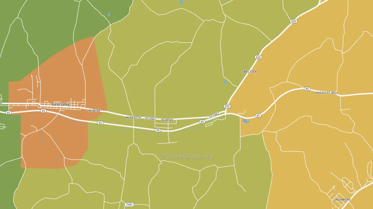 Nu Mine, PA Map of Drug-Related Crime Rates