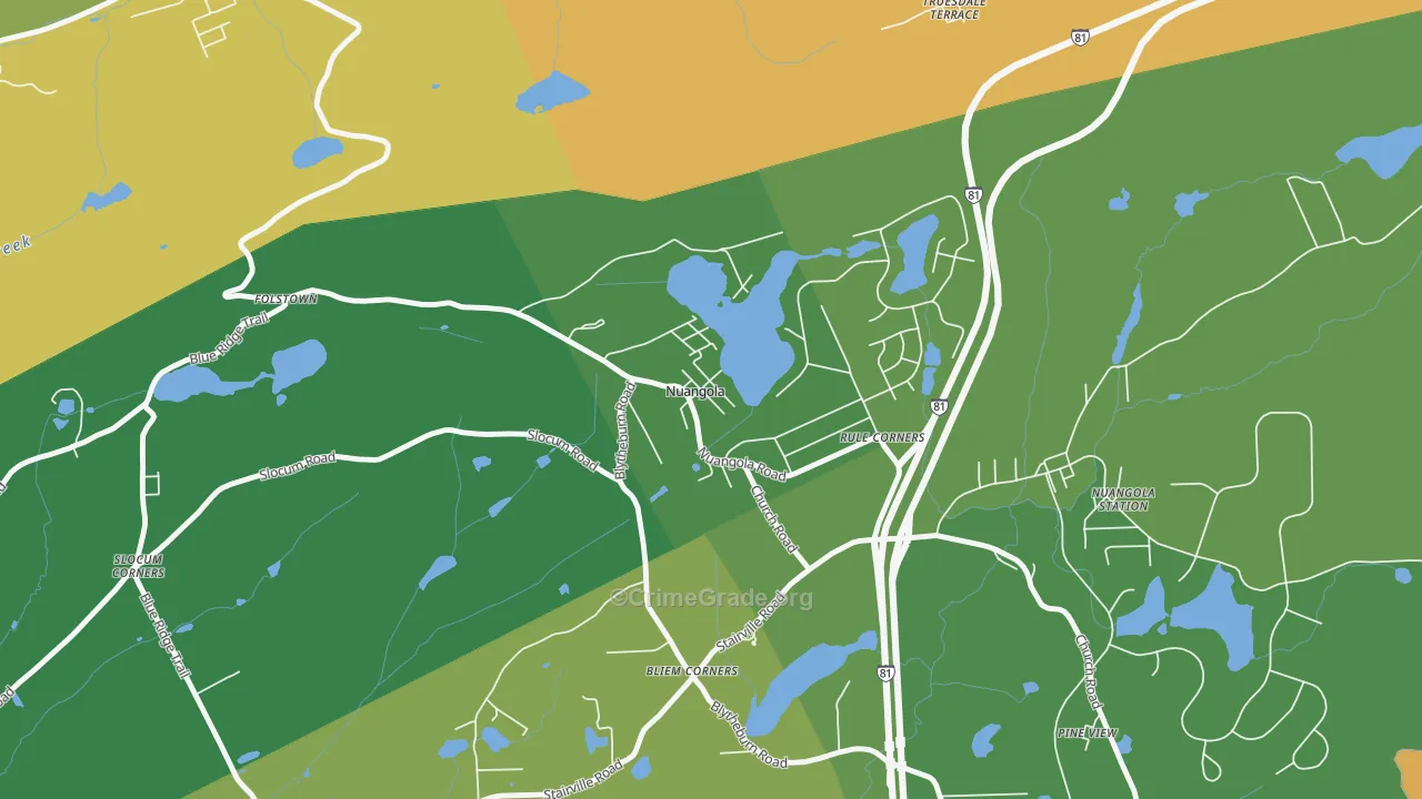 Nuangola, PA Map of Drug-Related Crime Rates