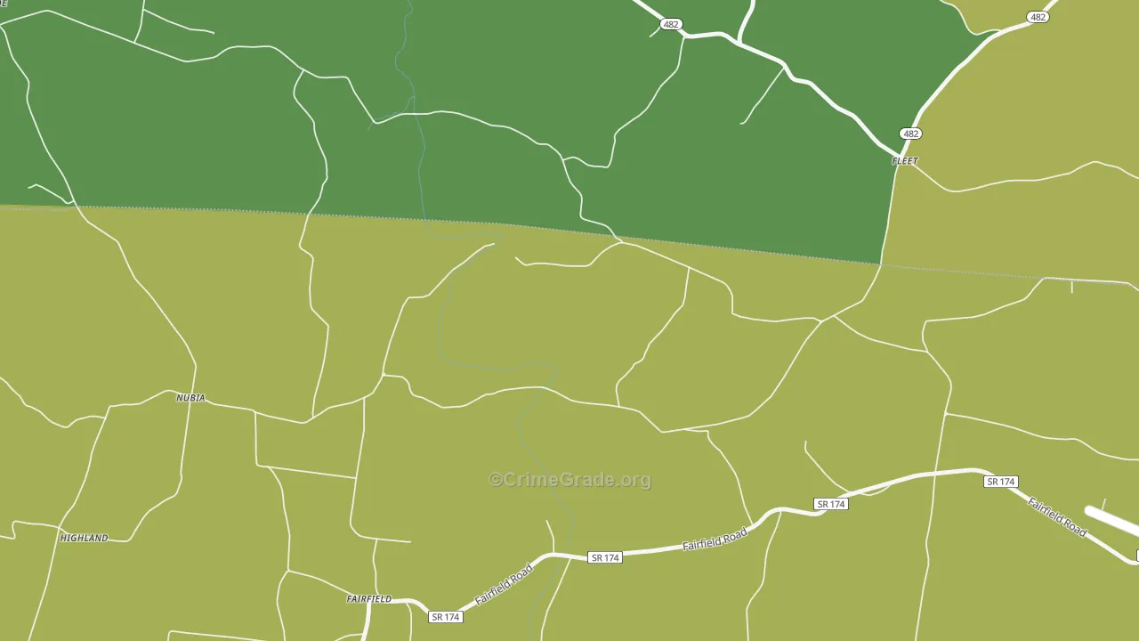 Nubia, TN Map of Drug-Related Crime Rates