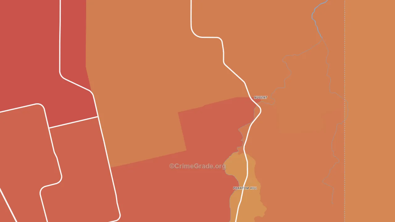 Nugent, TX Map of Drug-Related Crime Rates