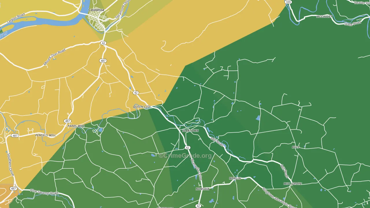 Numidia, PA Map of Drug-Related Crime Rates