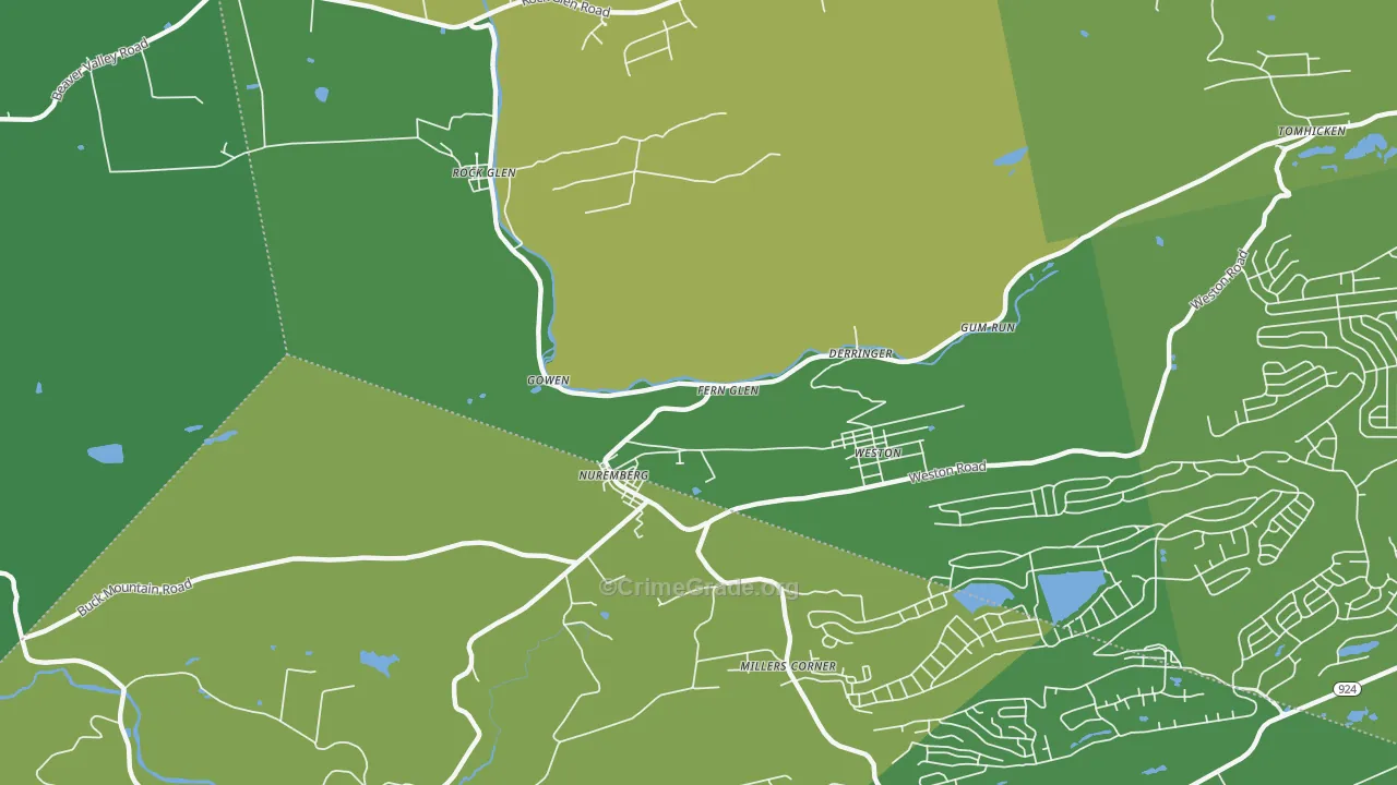 Nuremberg, PA Map of Drug-Related Crime Rates