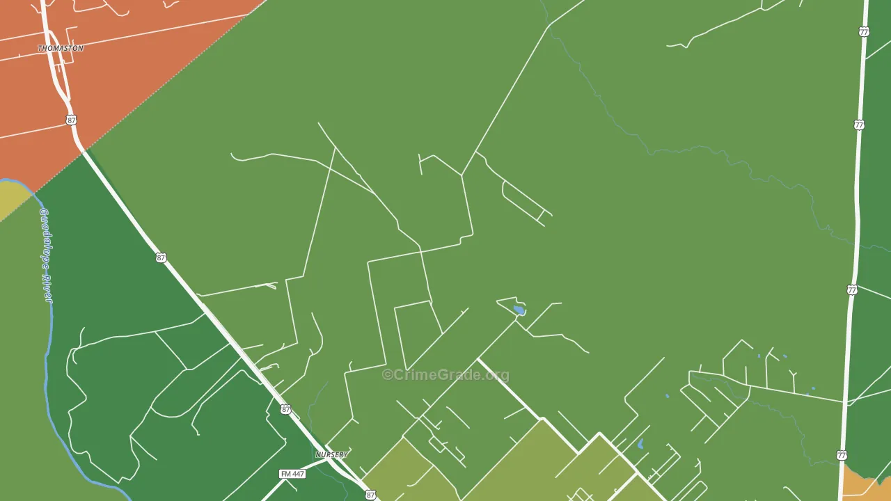 Nursery, TX Map of Drug-Related Crime Rates