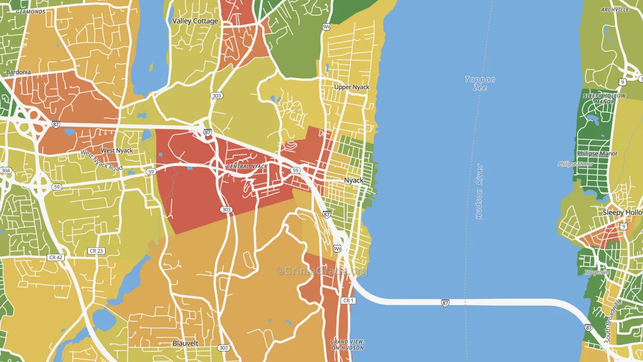 Nyack, NY Map of Drug-Related Crime Rates