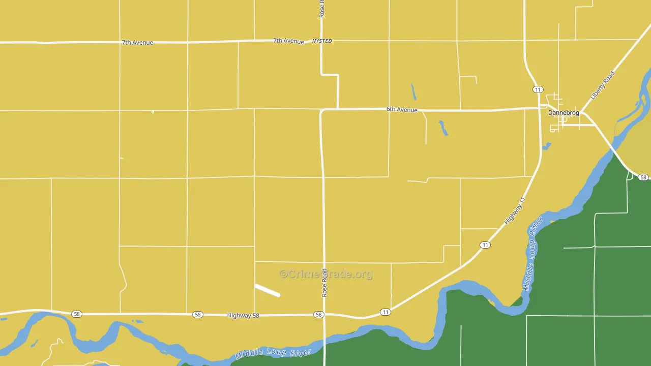 Nysted, NE Map of Drug-Related Crime Rates